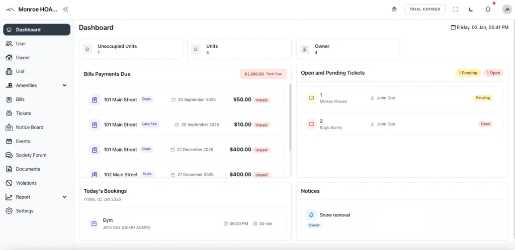BaseHOA dashboard helping volunteers manage their self-managed HOA
